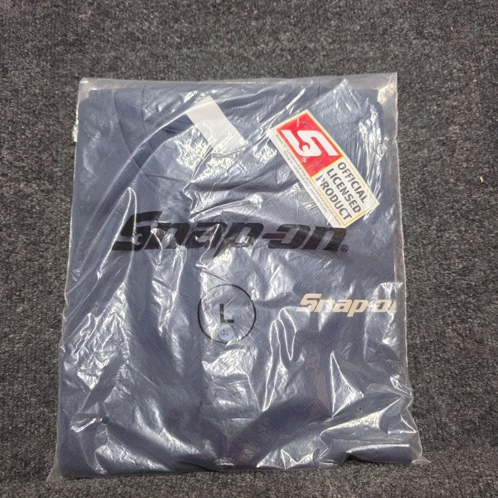 Snap-on Tools Mens Gray Long Sleeve Performance Henley Shirt Large NWT